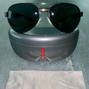 Prada PS55M Sunglasses Black Demi Shiny 1BO-1A1